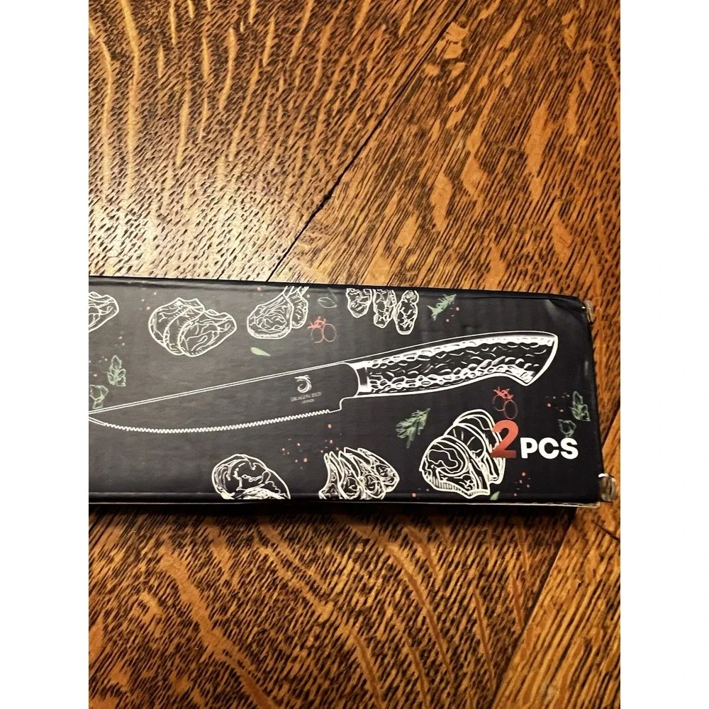 DRAGON RIOT Steak Knives Set of 2 Serrated Edge Steak Knife Set Japanese Stai...
